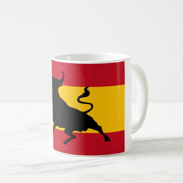 Spanish flag with bull coffee mug (Front Right)