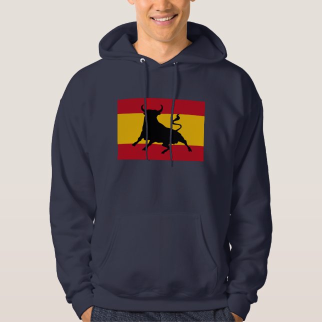 Spanish flag with bull hoodie (Front)