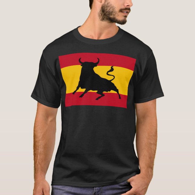 Spanish Flag With Bull T-Shirt (Front)
