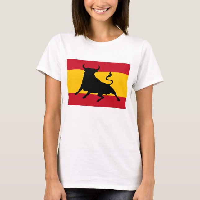 Spanish flag with bull T-Shirt (Front)