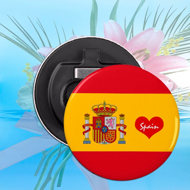 Spanish flag with red heart - fashion/sports fans bottle opener (Creator Uploaded)