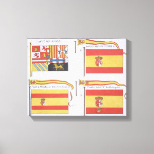 Spanish Flags, from a French book of Flags, c.1819 Canvas Print