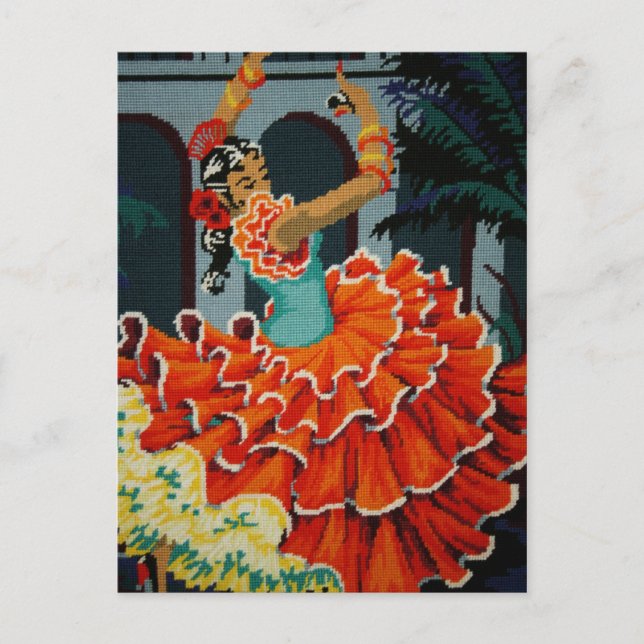Spanish Flamenco Dancer Post Card (Front)