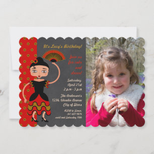 Spanish Flamengo Dancing Birthday Party invitation