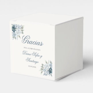 Spanish Floral Blue Wedding Favour Box