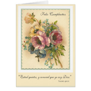 Spanish Floral Rosary Birthday Religious Scripture
