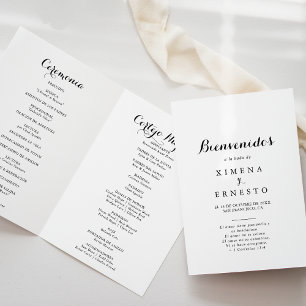 Spanish Folded Wedding Programme
