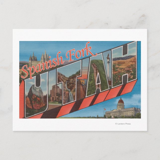 Spanish Fork, Utah - Large Letter Scenes Postcard (Front)