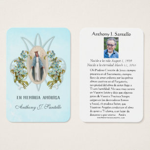 Spanish Funeral Catholic Mary Memorial Prayer