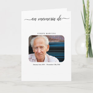 Spanish Funeral Program Memorial Service Pamphlet Programme