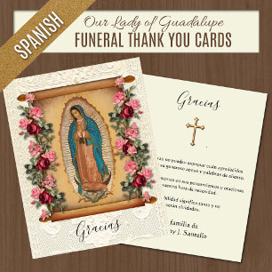 Spanish  Funeral Sympathy Holy Card Thank You