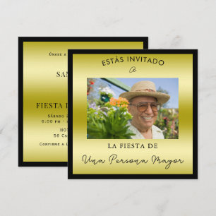 Spanish Funny Photo "Old Persons" 65th Birthday Invitation