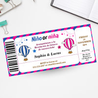 spanish gender reveal Ticket Style