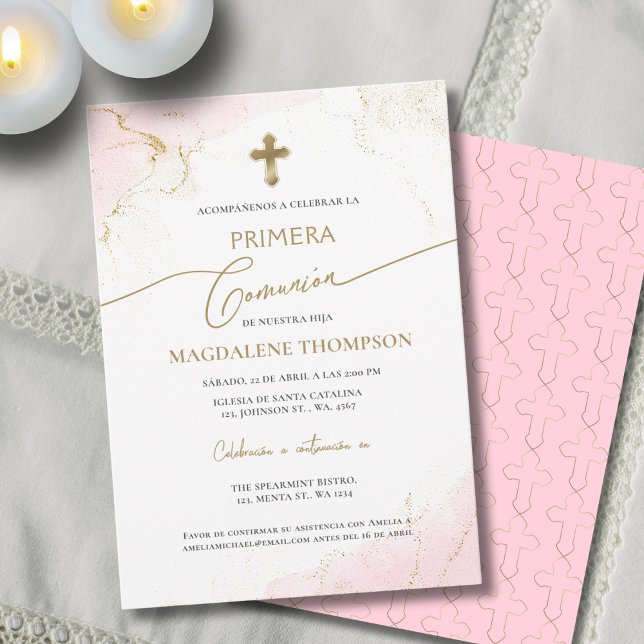 Spanish Girl First Holy Communion Primera Comunion Invitation (Creator Uploaded)