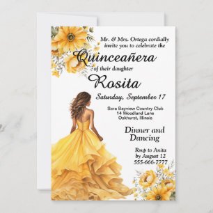Spanish Girls 15th Birthday Quinceanera invitation