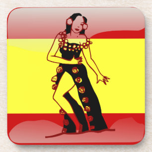 Spanish glossy flag coaster