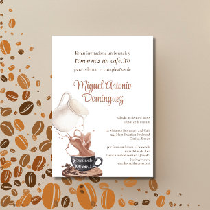 Spanish Great Coffee Splash 100th Birthday Party Invitation