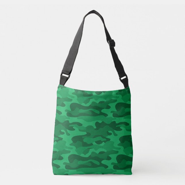 Spanish Green Monocolor Camo Crossbody Bag (Front)