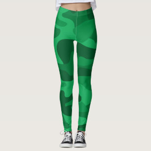Spanish Green Monocolor Camo Leggings