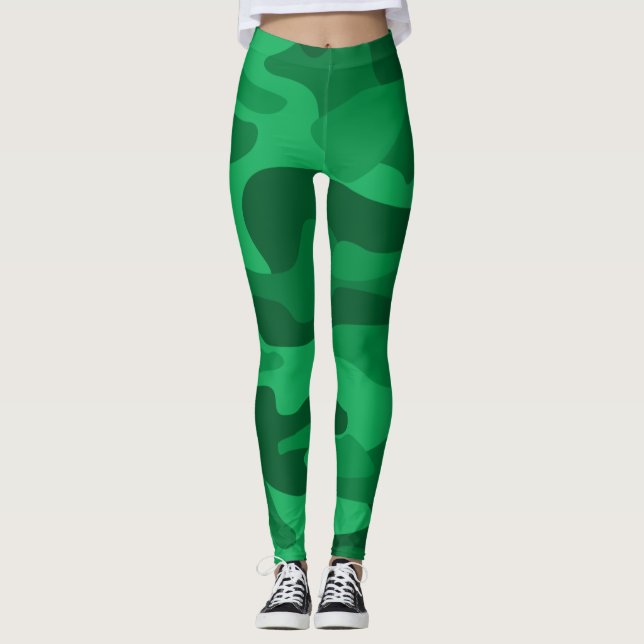 Spanish Green Monocolor Camo Leggings (Front)