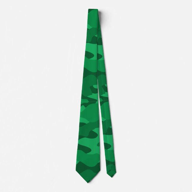 Spanish Green Monocolor Camo Tie (Front)