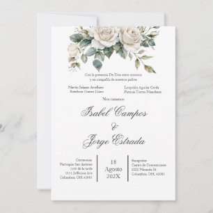 Spanish Greenery Wedding Invitation