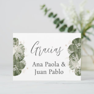 Spanish Greenery Wedding Thank you RSVP Card