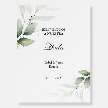Spanish Greenery Welcome Wedding Sign