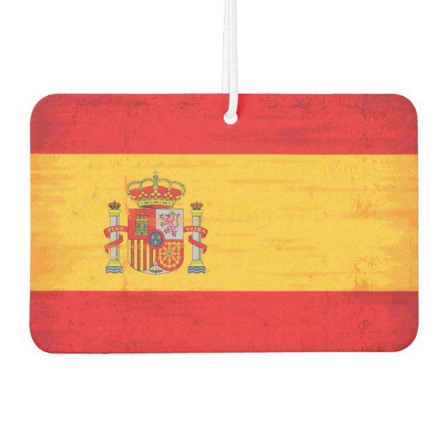 Spanish grunge flag car air freshener (Front)