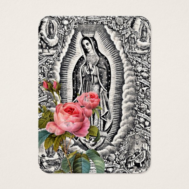 Spanish Guadalupe Mary Funeral Prayer  Holy Card (Front)
