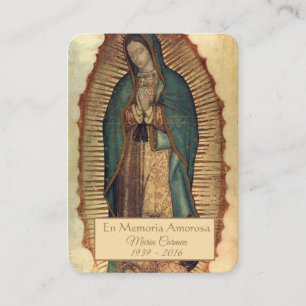Spanish Guadalupe Mary Funeral Prayer Holy Card