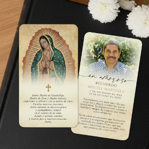 Spanish Guadalupe Prayer Memorial Photo Cards