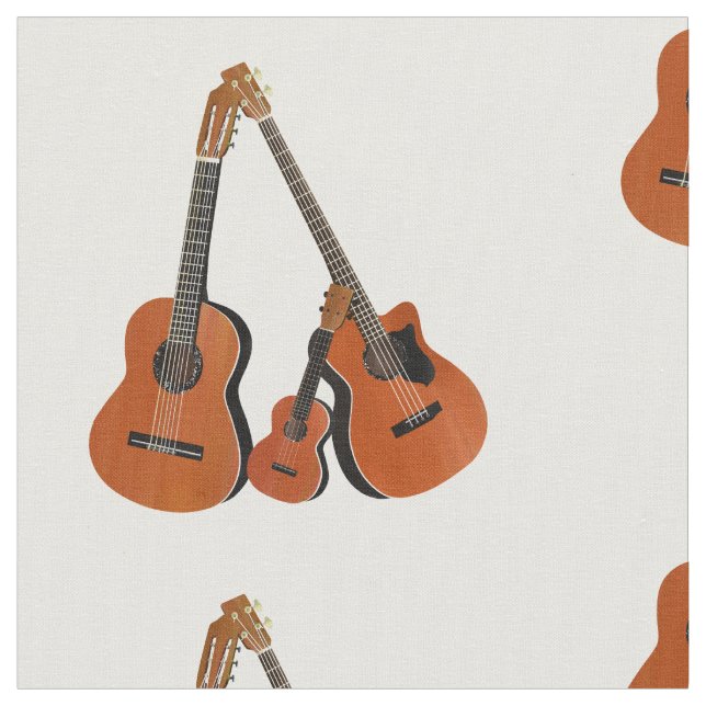 Spanish Guitar Acoustic Bass and Ukulele Fabric (Close Up)