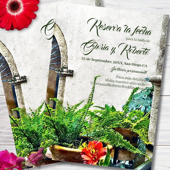 Spanish, Hacienda Patio Mexican Wedding  Invitation (Creator Uploaded)