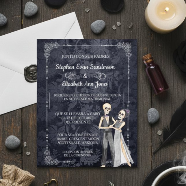 Spanish Halloween Wedding Skeletons Day of Dead In Flyer (Creator Uploaded)