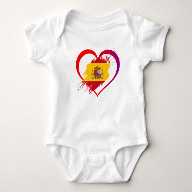 Spanish heart baby bodysuit (Front)