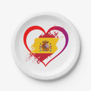 Spanish heart paper plate