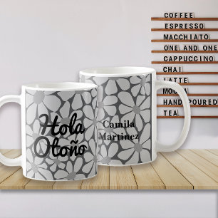 Spanish Hello Autumn Fall Vibes Personalise Coffee Mug
