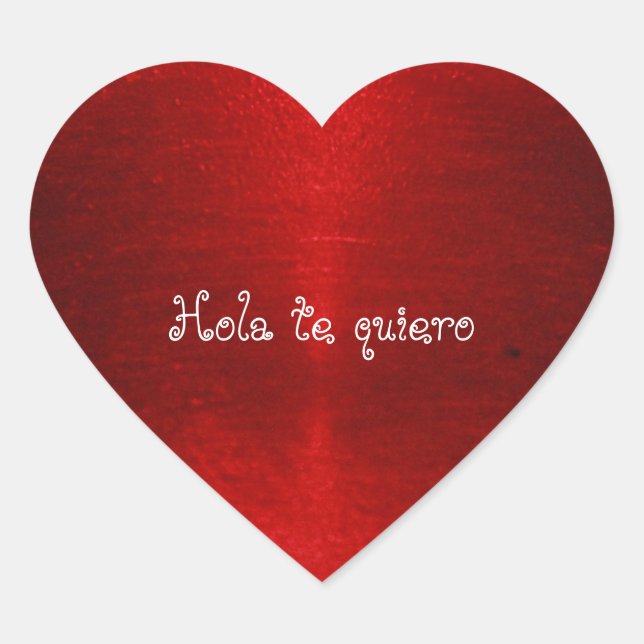 SPANISH hello i love you Heart Sticker (Front)