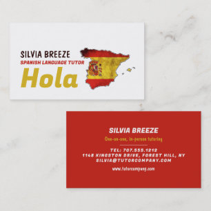 Spanish Hola, Spanish Language Tutor, Teacher Business Card
