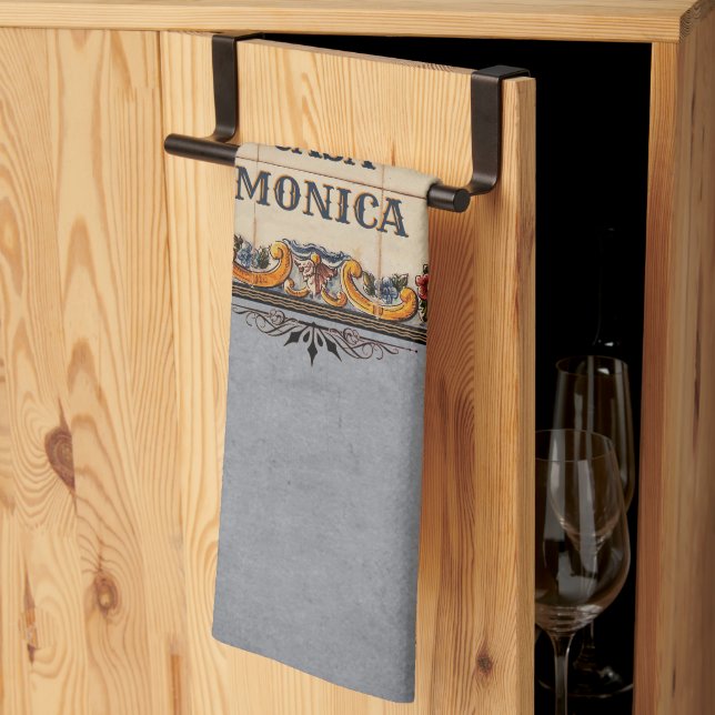 Spanish House Sign (customisable)  Tea Towel (Thirds Fold)