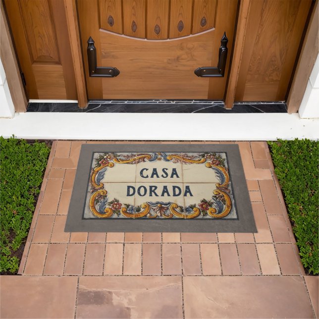 Spanish House Sign (text customisable)  Doormat (Outdoor)