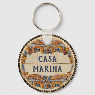 Spanish House Sign (text customisable) Keychain