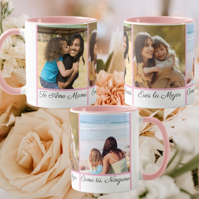 Spanish I Love You Mum 3 Photo Mother's Day Gift  Mug (Creator Uploaded)