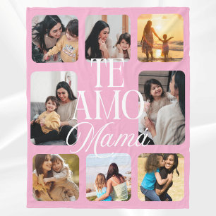 Spanish I Love You Mum Mother's Day 8 Photo Gift Fleece Blanket