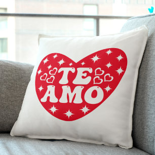 Spanish I Love You Te Amo Red Valentine's Day Cushion