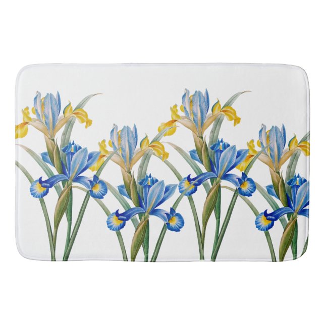 Spanish iris by Pierre-Joseph Redouté Bath Mat (Front)