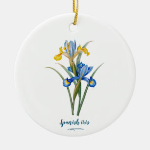 Spanish iris by Pierre-Joseph Redouté Ceramic Tree Decoration