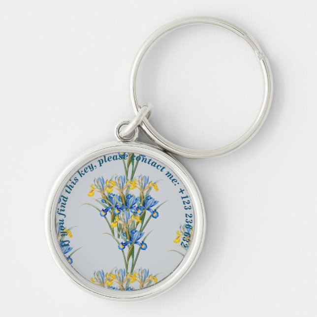 Spanish iris by Pierre-Joseph Redouté Key Ring (Front)