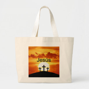 Spanish Jesús Calvary Sunrise Large Tote Bag